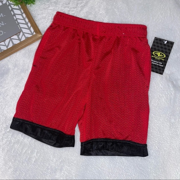 Athletic Works mesh shorts Boys activewear Red Black Basketball small 6/7* - Picture 4 of 8